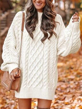 Amrabess Cozy White Sweater Size M NWT
